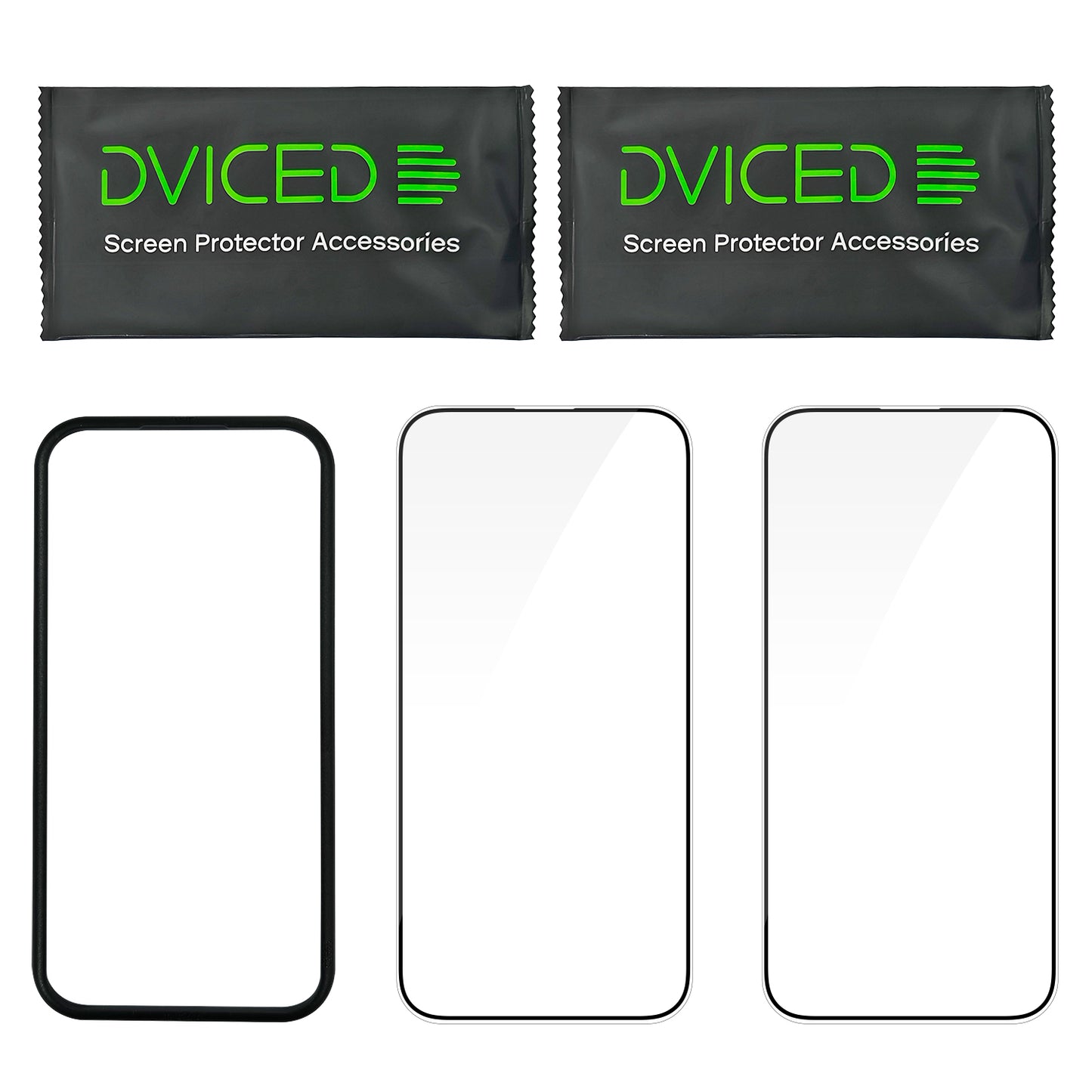 Dviced Tempered zaštitno staklo od ivice do ivice za iPhone 16 sa aplikatorom - dva komada