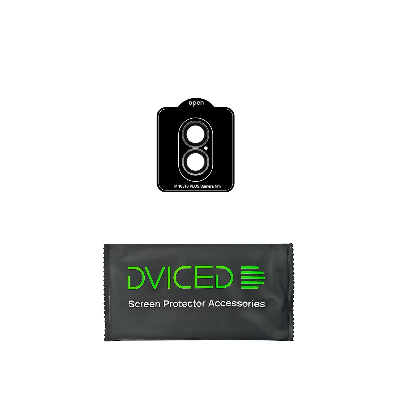 Dviced Tempered zaštitno staklo za kameru za iPhone 16/16 Plus sa aplikatorom