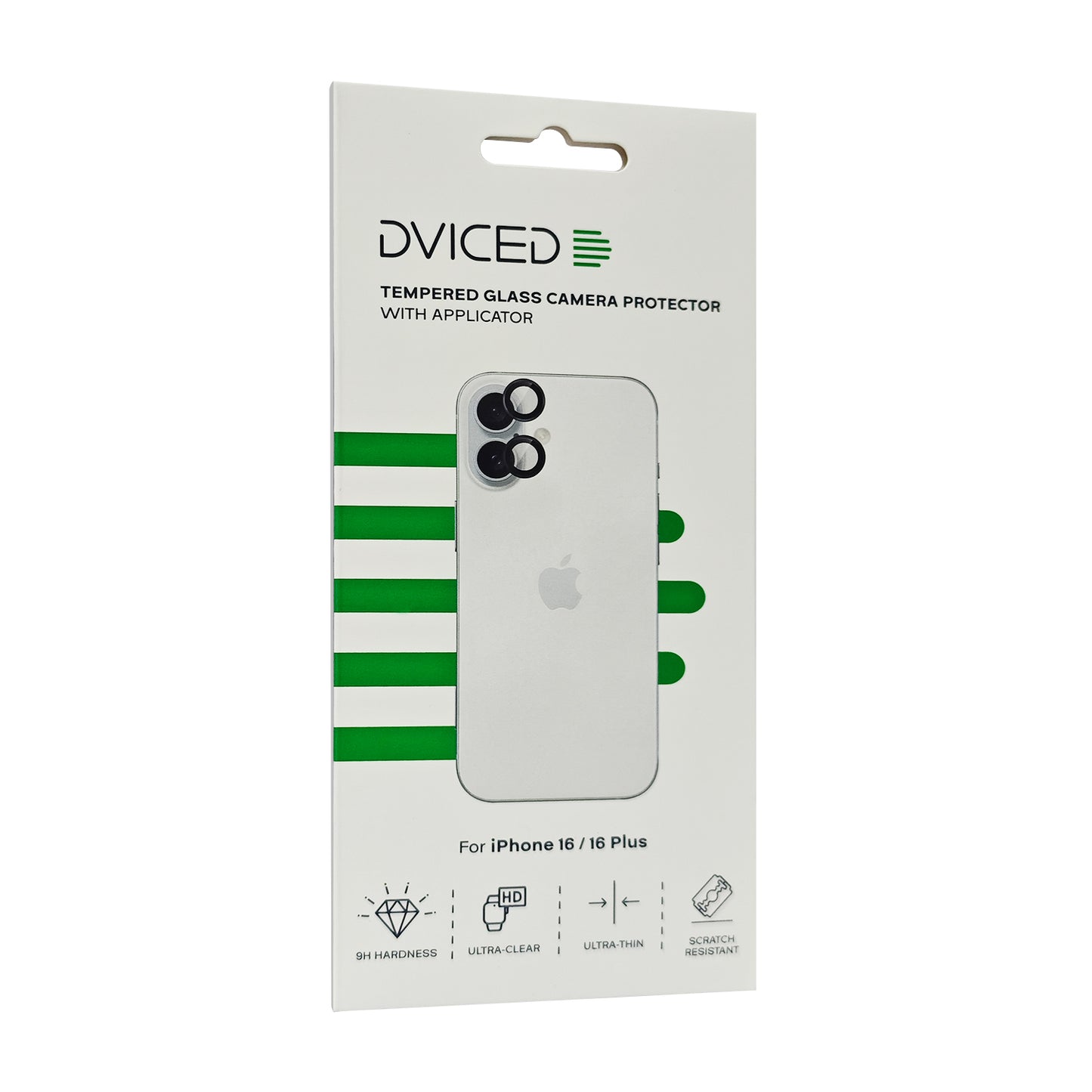 Dviced Tempered zaštitno staklo za kameru za iPhone 16/16 Plus sa aplikatorom