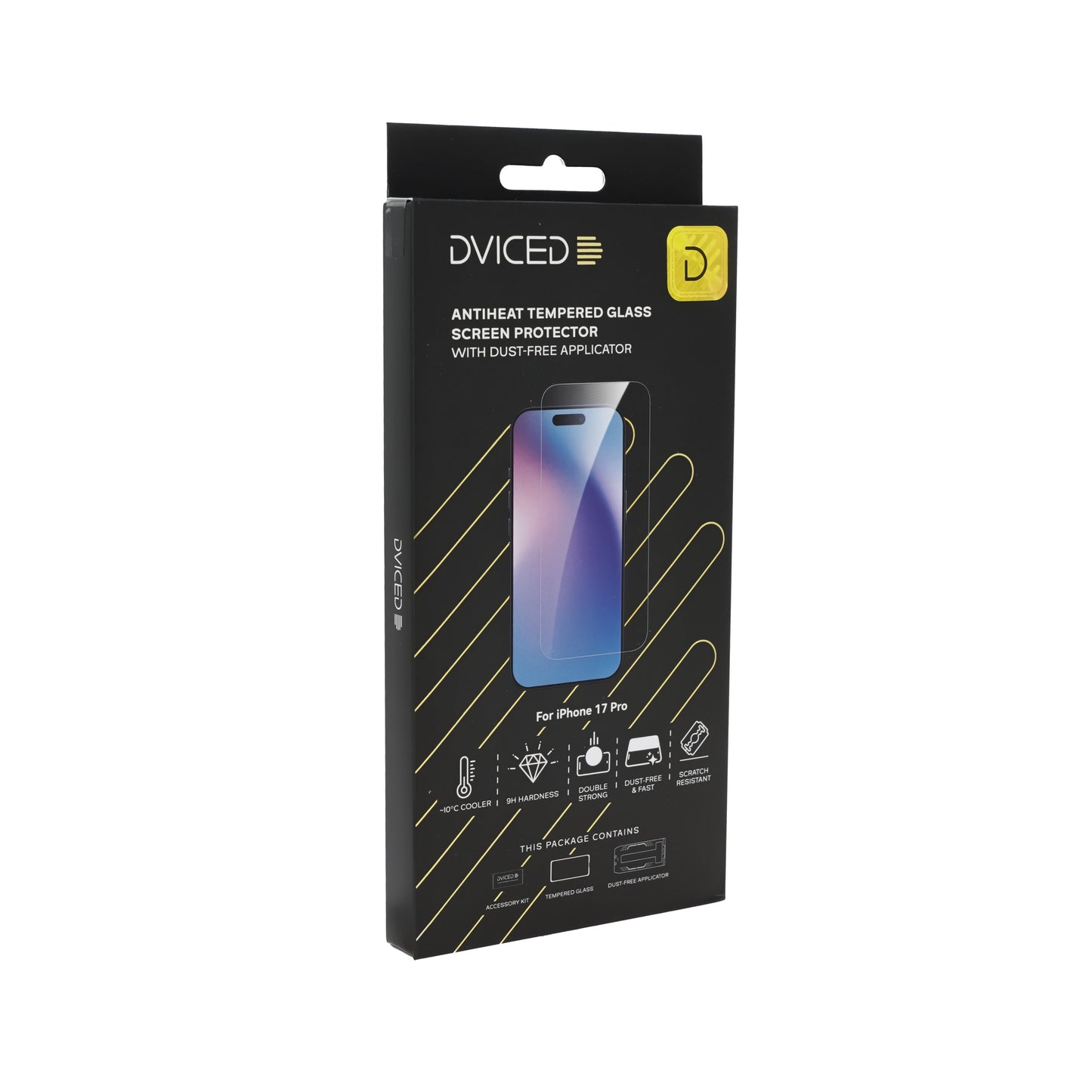 Dviced AntiHeat ojačana zaštita za ekran sa aplikatorom protiv prašine - iPhone 17 Pro - iSTYLE RS