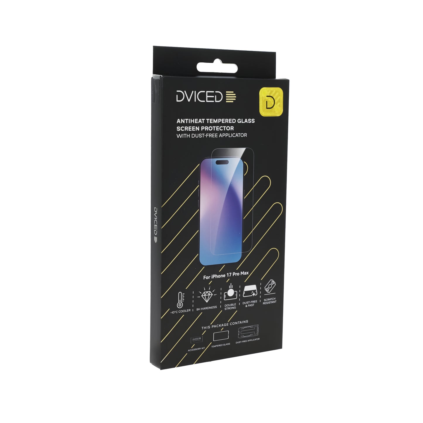 Dviced AntiHeat ojačana zaštita za ekran sa aplikatorom protiv prašine - iPhone 17 Pro Max - iSTYLE RS