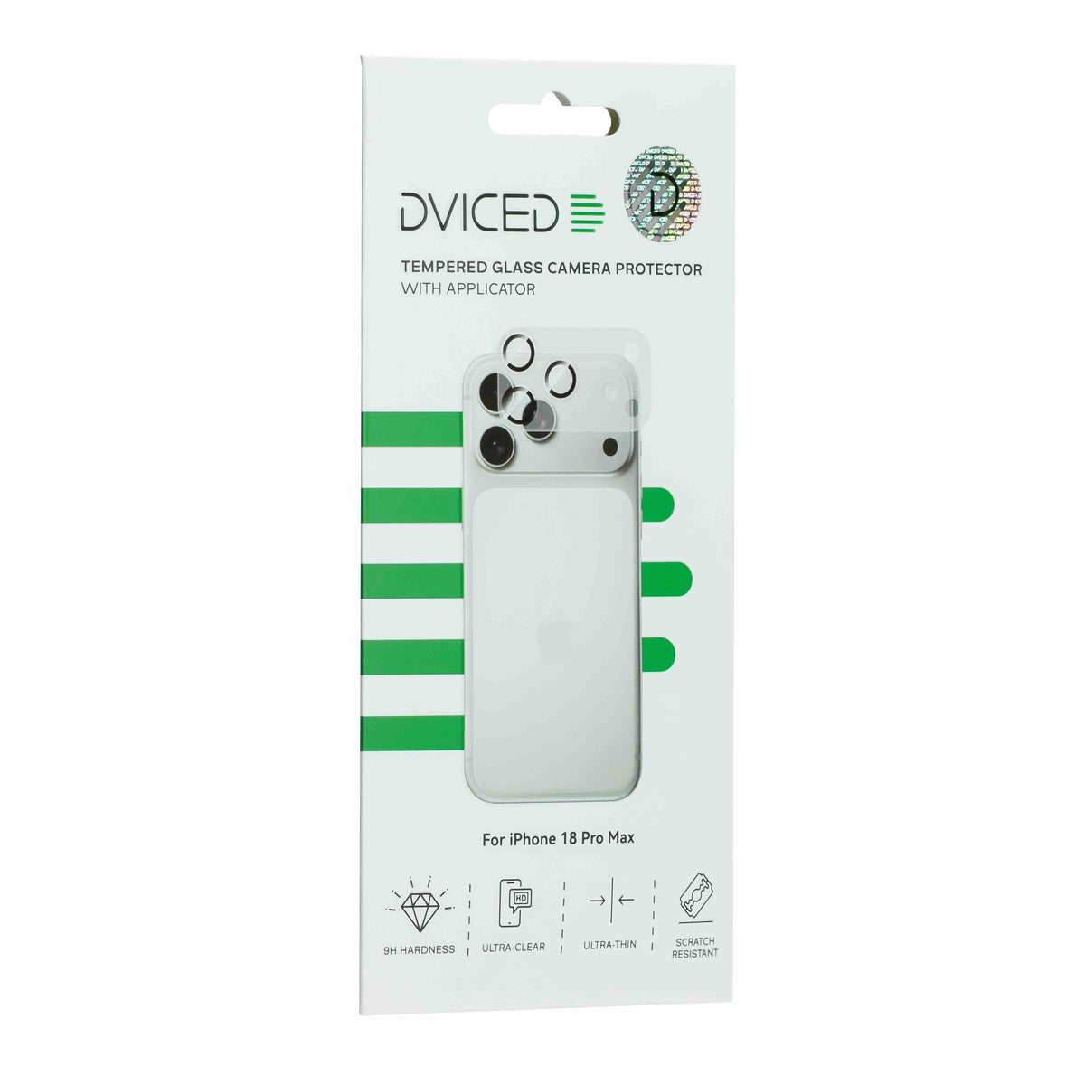 Dviced Tempered zaštitno staklo za kameru za iPhone 18 Pro Max sa aplikatorom