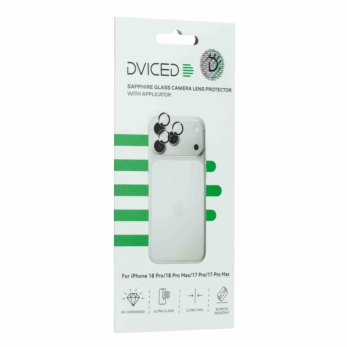 Dviced Sapphire zaštitno staklo za kameru za iPhone 18 Pro/Pro Max/17 Pro/17 Pro Max sa aplikatorom