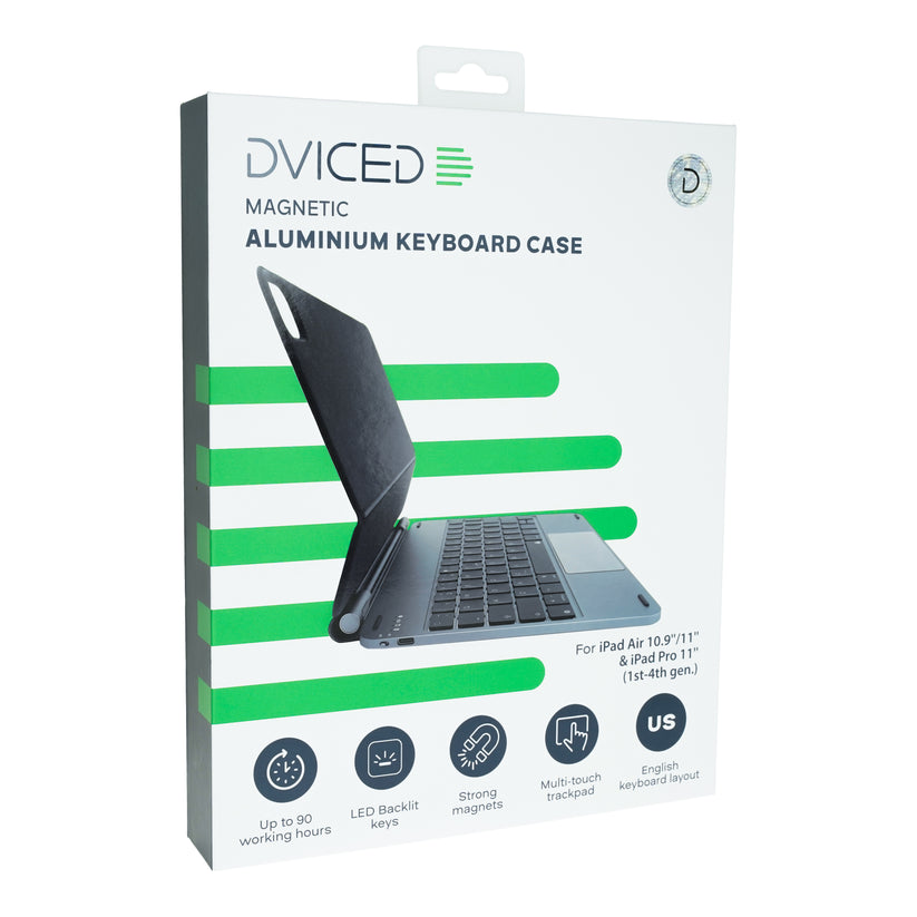 Dviced Magnetna aluminijumska futrola sa tastaturom za iPad Air/Pro 11" - US - tamno siva - iSTYLE RS
