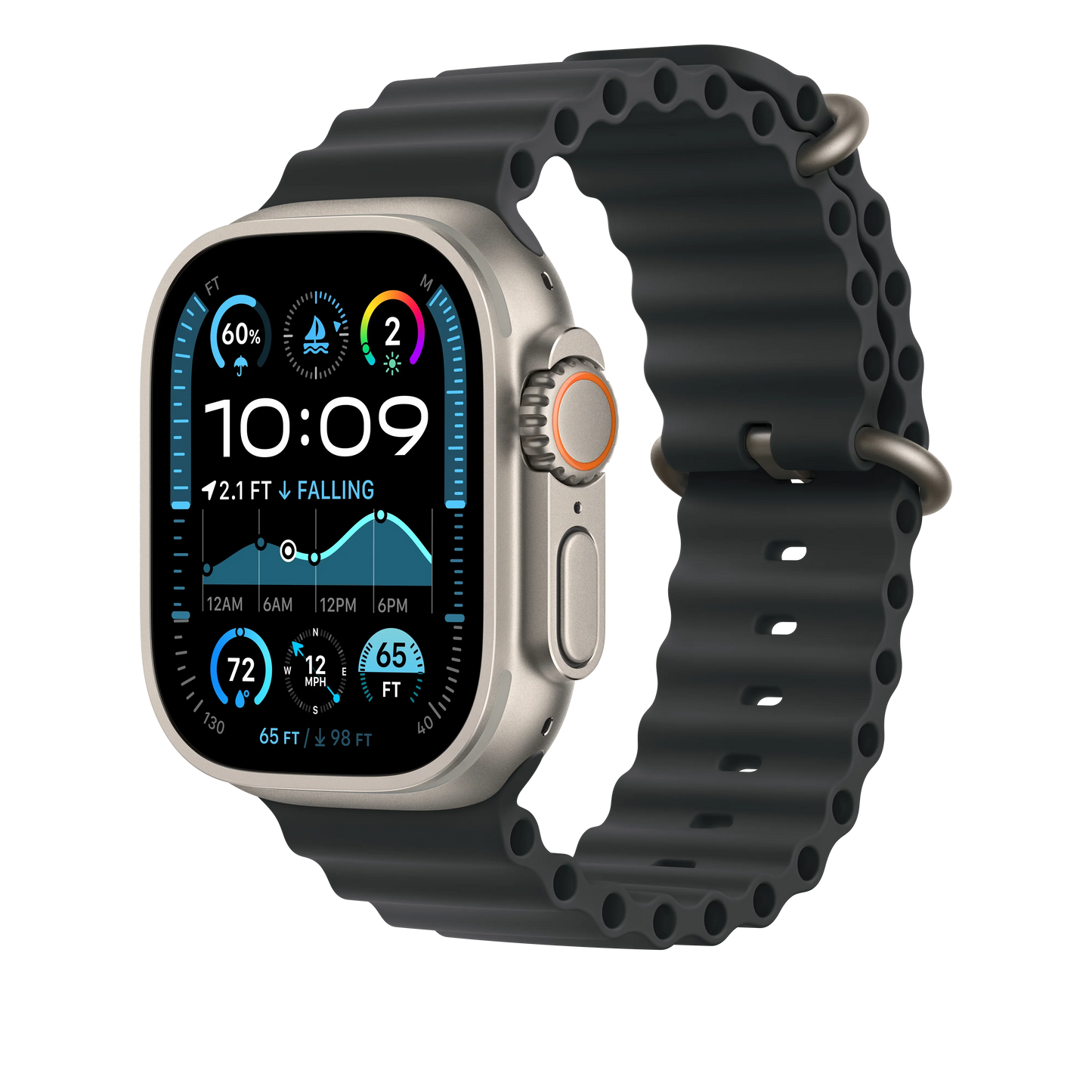 49mm Black Ocean Band Extension - Natural Titanium Finish - iSTYLE RS