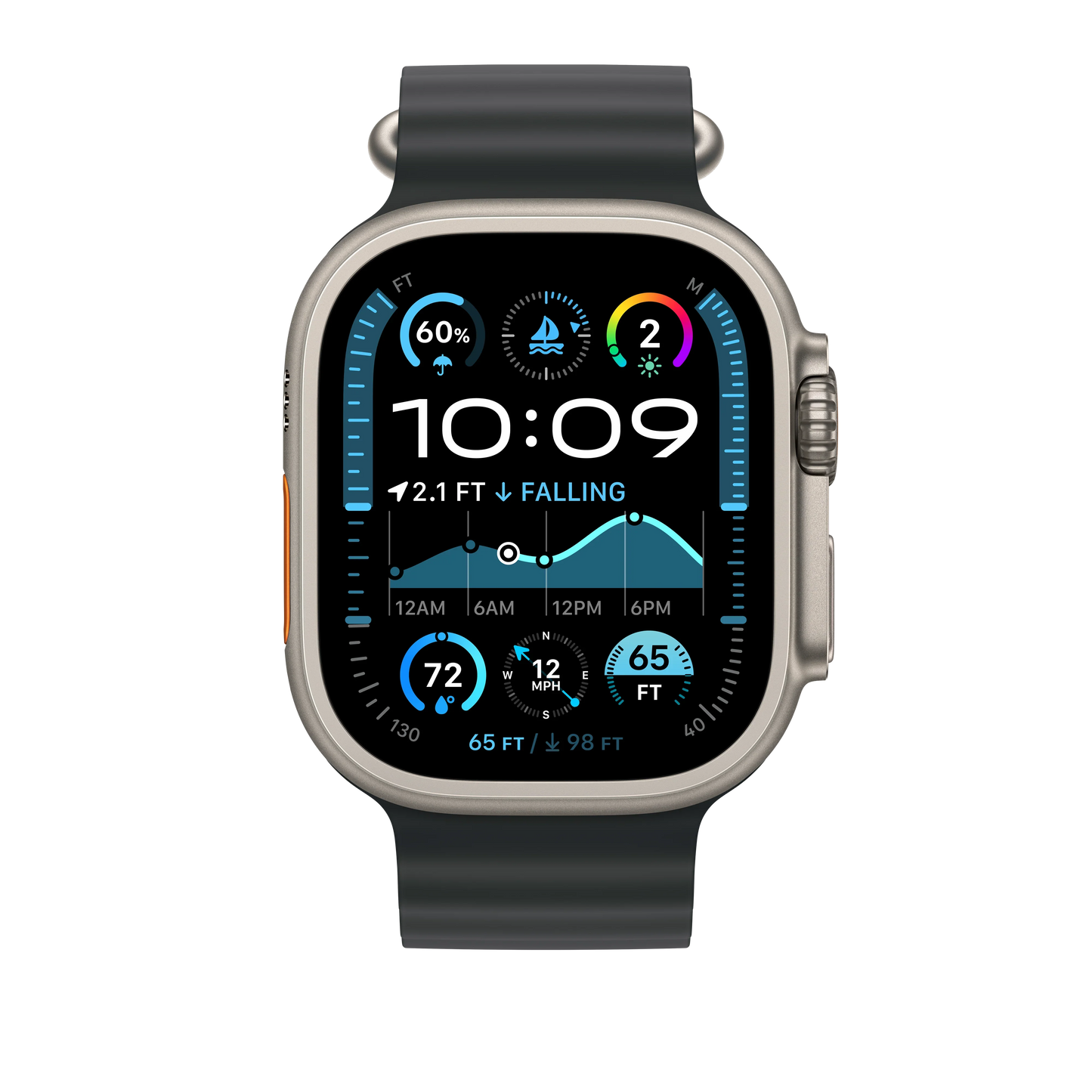 49mm Black Ocean Band Extension - Natural Titanium Finish - iSTYLE RS
