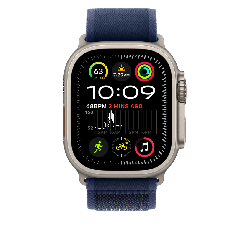 49mm Blue Trail Loop - M/L - Natural Titanium Finish - iSTYLE RS