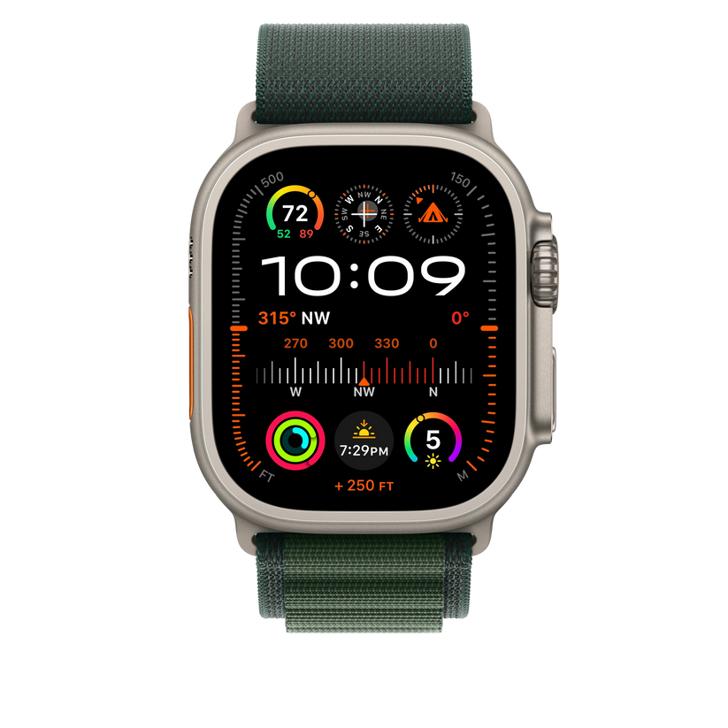 49mm Dark Green Alpine Loop - Small - Natural Titanium Finish - iSTYLE RS