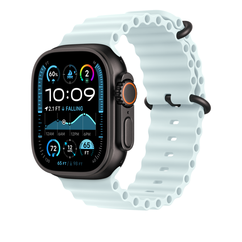 49mm Ice Blue Ocean Band - Black Titanium Finish - iSTYLE RS