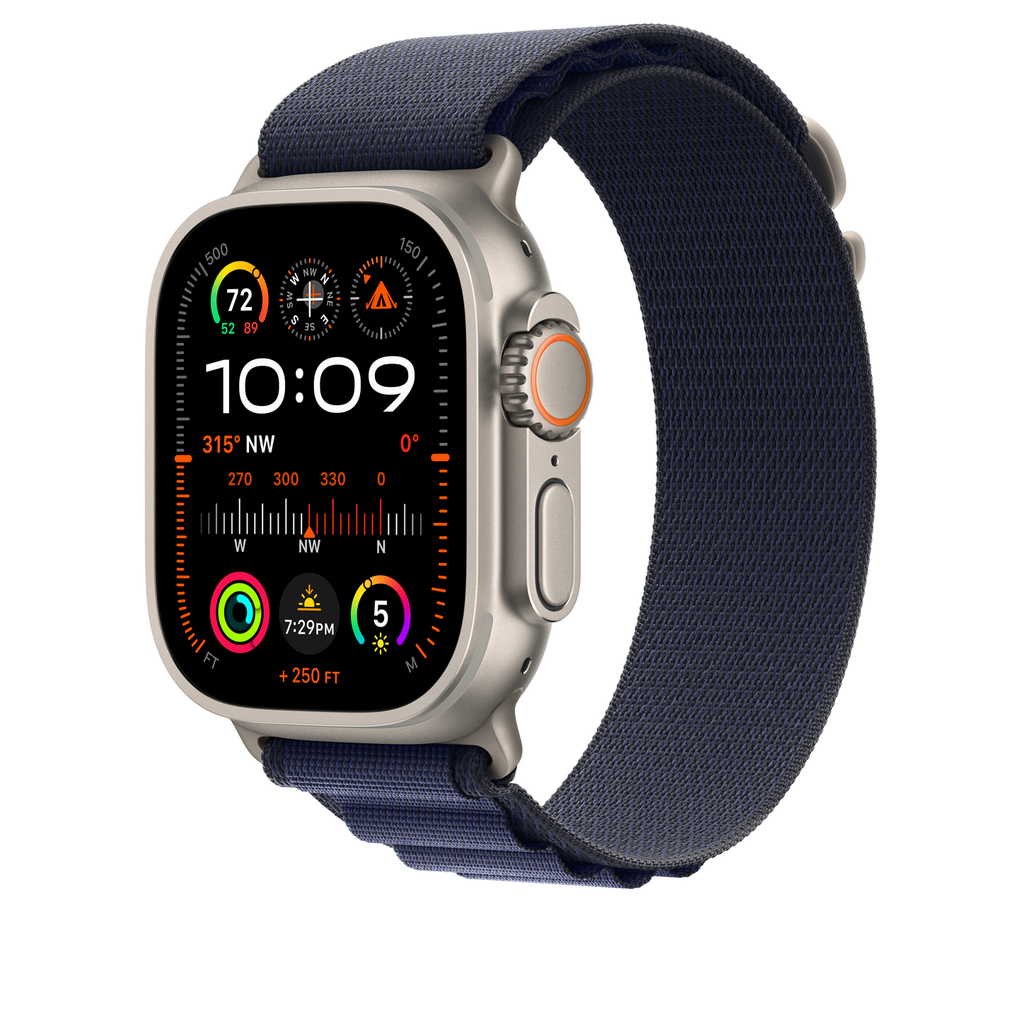 49mm Navy Alpine Loop - Medium - Natural Titanium Finish - iSTYLE RS