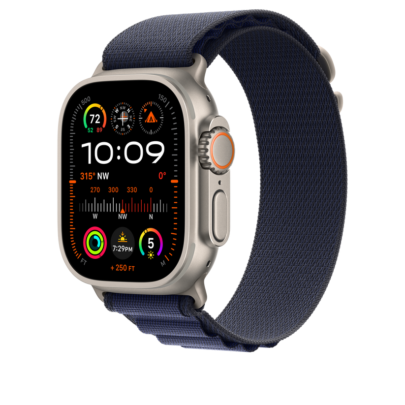 49mm Navy Alpine Loop - Medium - Natural Titanium Finish - iSTYLE RS
