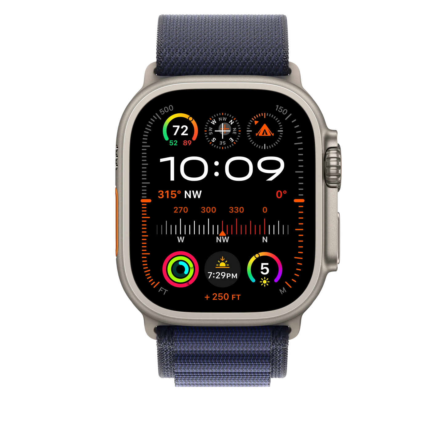 49mm Navy Alpine Loop - Small - Natural Titanium Finish - iSTYLE RS