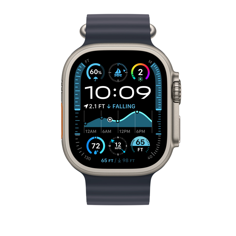 49mm Navy Ocean Band - Natural Titanium Finish - iSTYLE RS