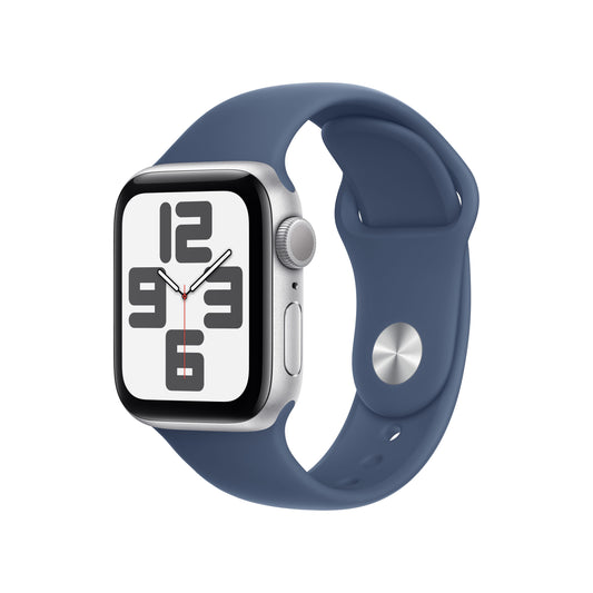 Apple Watch SE GPS 40mm Silver Aluminium Case with Denim Sport Band - M/L - iSTYLE RS