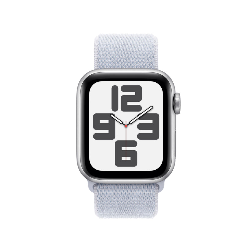 Apple Watch SE GPS 40mm Silver Aluminium Case with Blue Cloud Sport Loop - One Size - iSTYLE RS