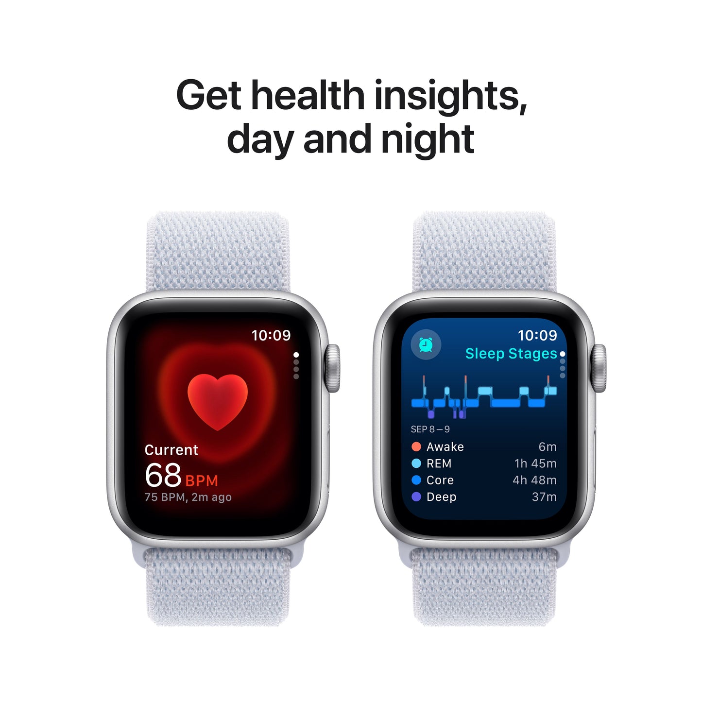 Apple Watch SE GPS 40mm Silver Aluminium Case with Blue Cloud Sport Loop - One Size - iSTYLE RS