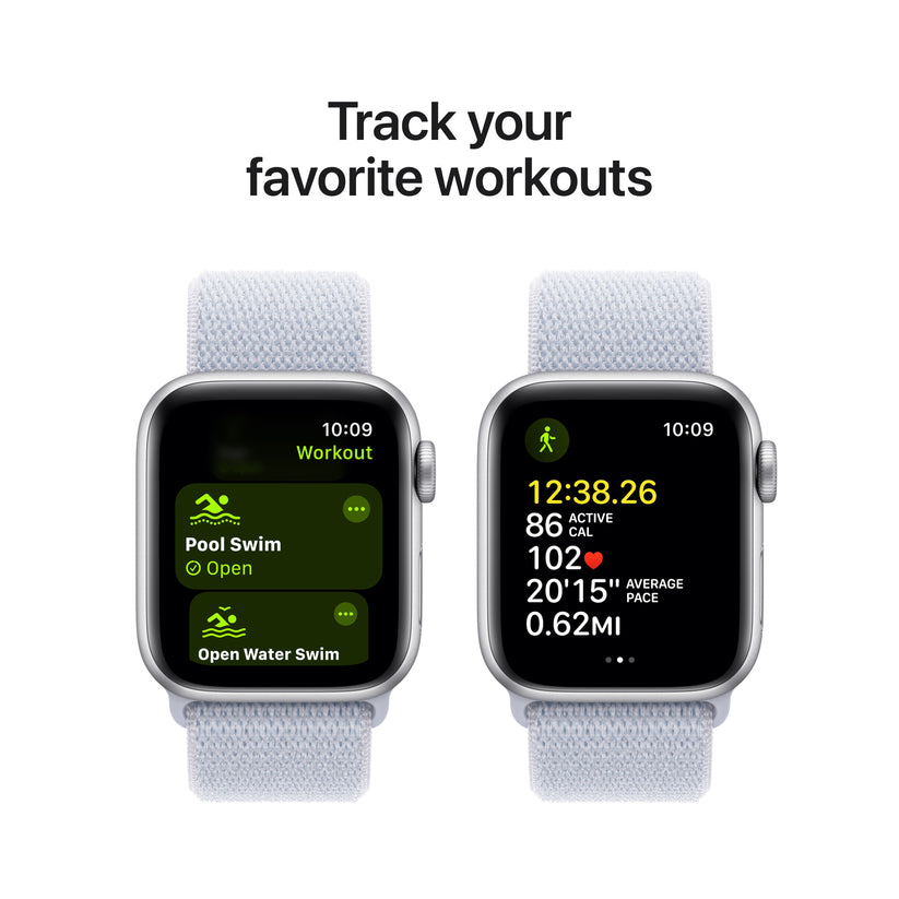 Apple Watch SE GPS 40mm Silver Aluminium Case with Blue Cloud Sport Loop - One Size - iSTYLE RS