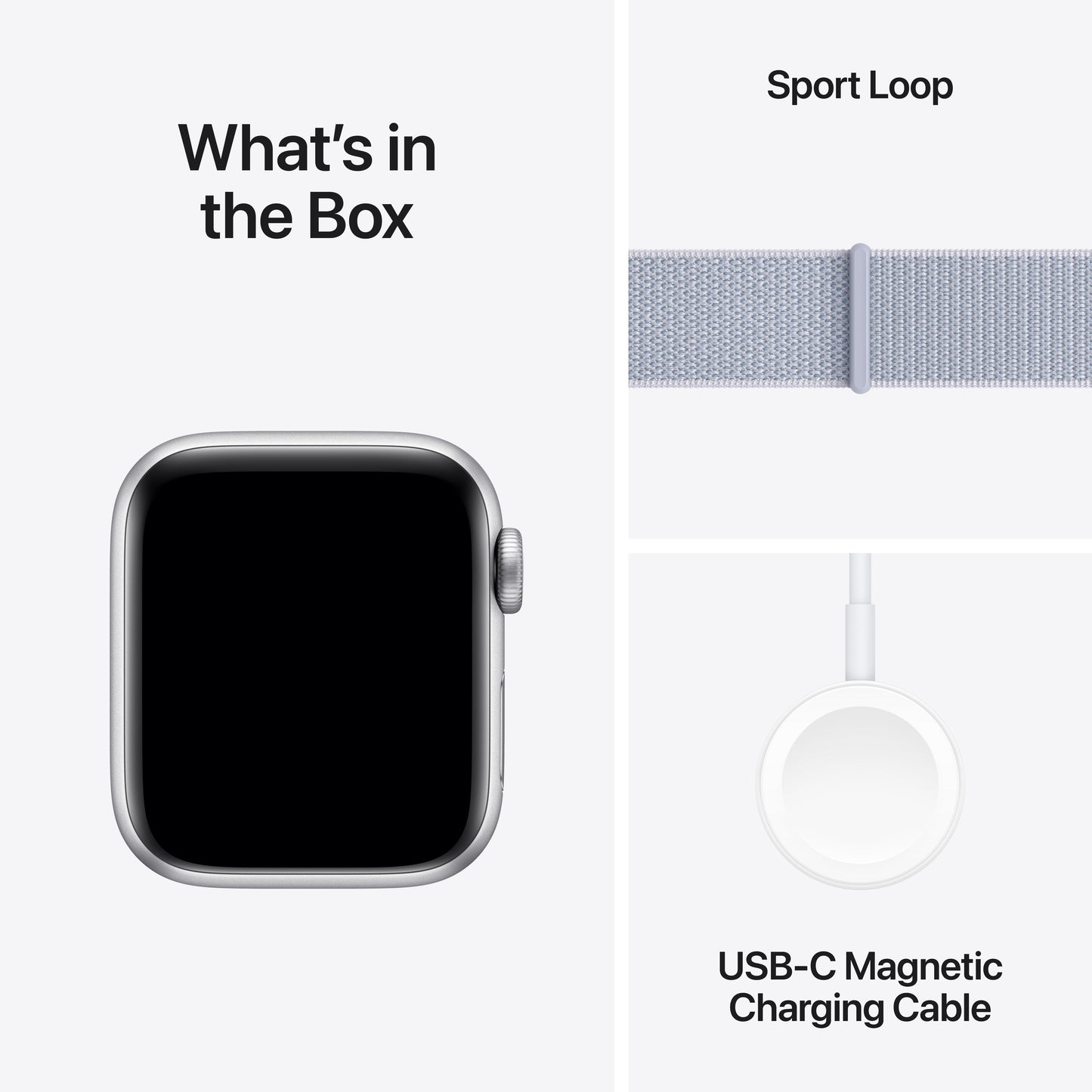 Apple Watch SE GPS 40mm Silver Aluminium Case with Blue Cloud Sport Loop - One Size - iSTYLE RS