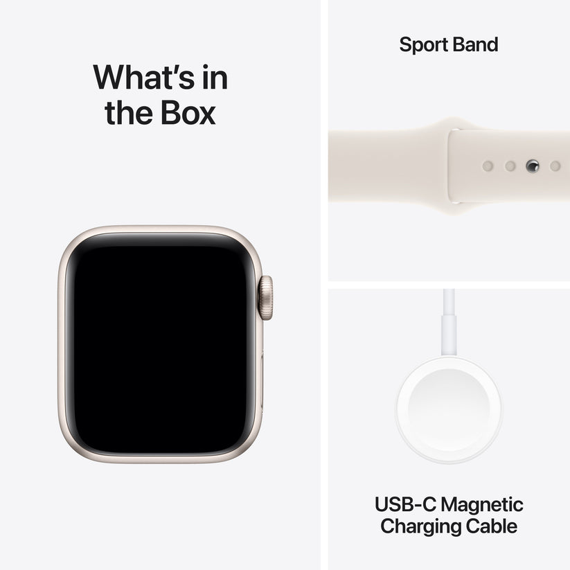 Apple Watch SE GPS 40mm Starlight Aluminium Case with Starlight Sport Band - S/M - iSTYLE RS