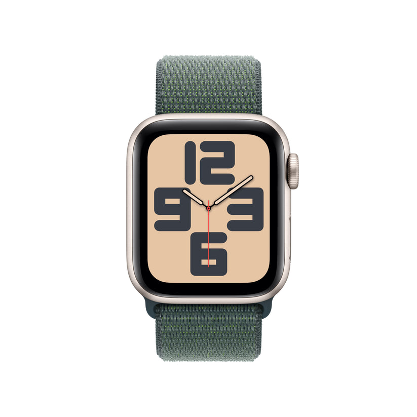 Apple Watch SE GPS 40mm Starlight Aluminium Case with Lake Green Sport Loop - iSTYLE RS