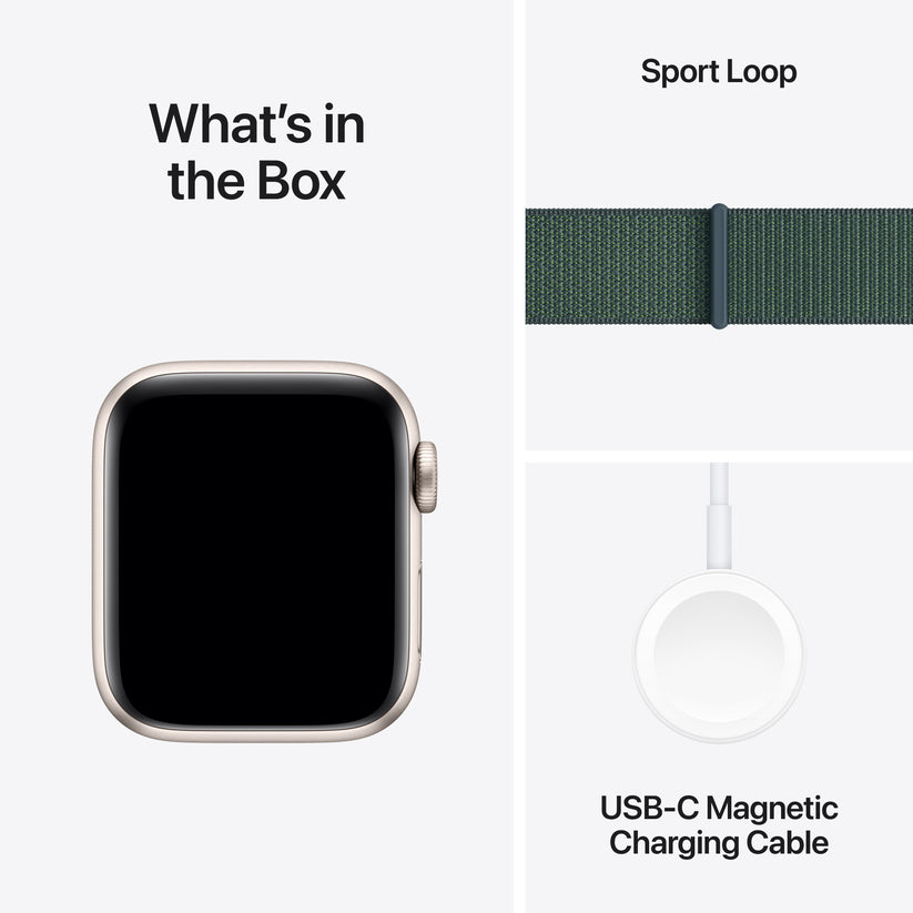 Apple Watch SE GPS 40mm Starlight Aluminium Case with Lake Green Sport Loop - iSTYLE RS