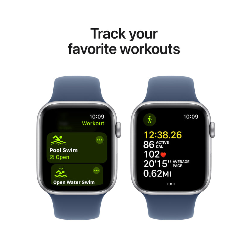 Apple Watch SE GPS 44mm Silver Aluminium Case with Denim Sport Band - M/L - iSTYLE RS