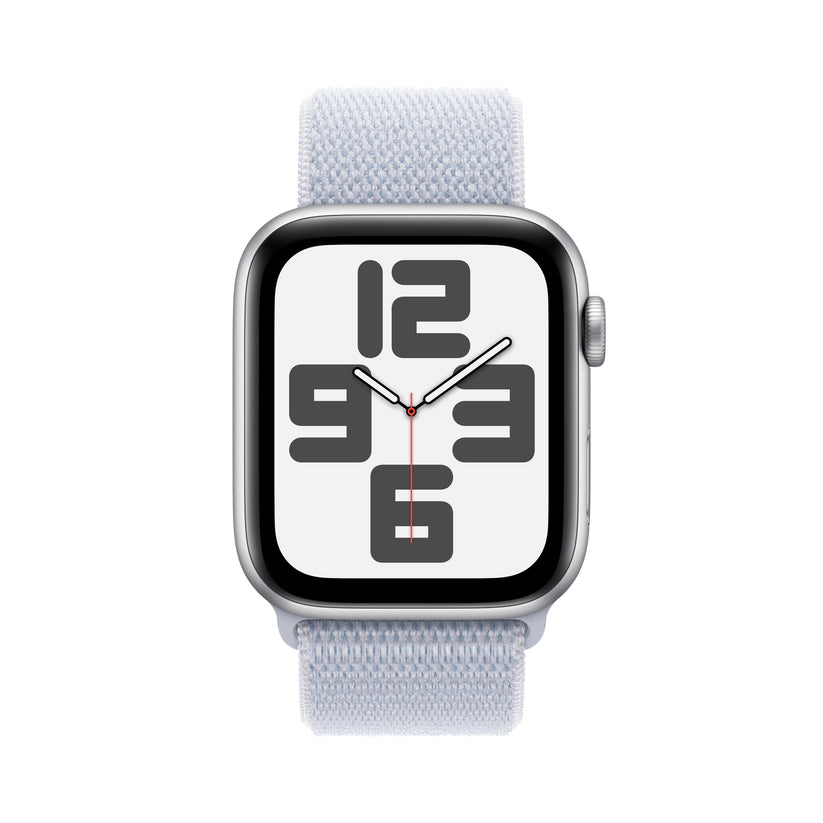 Apple Watch SE GPS 44mm Silver Aluminium Case with Blue Cloud Sport Loop - iSTYLE RS
