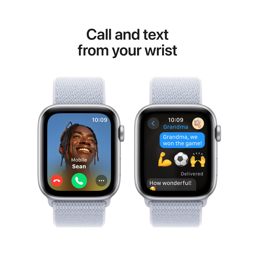 Apple Watch SE GPS 44mm Silver Aluminium Case with Blue Cloud Sport Loop - iSTYLE RS