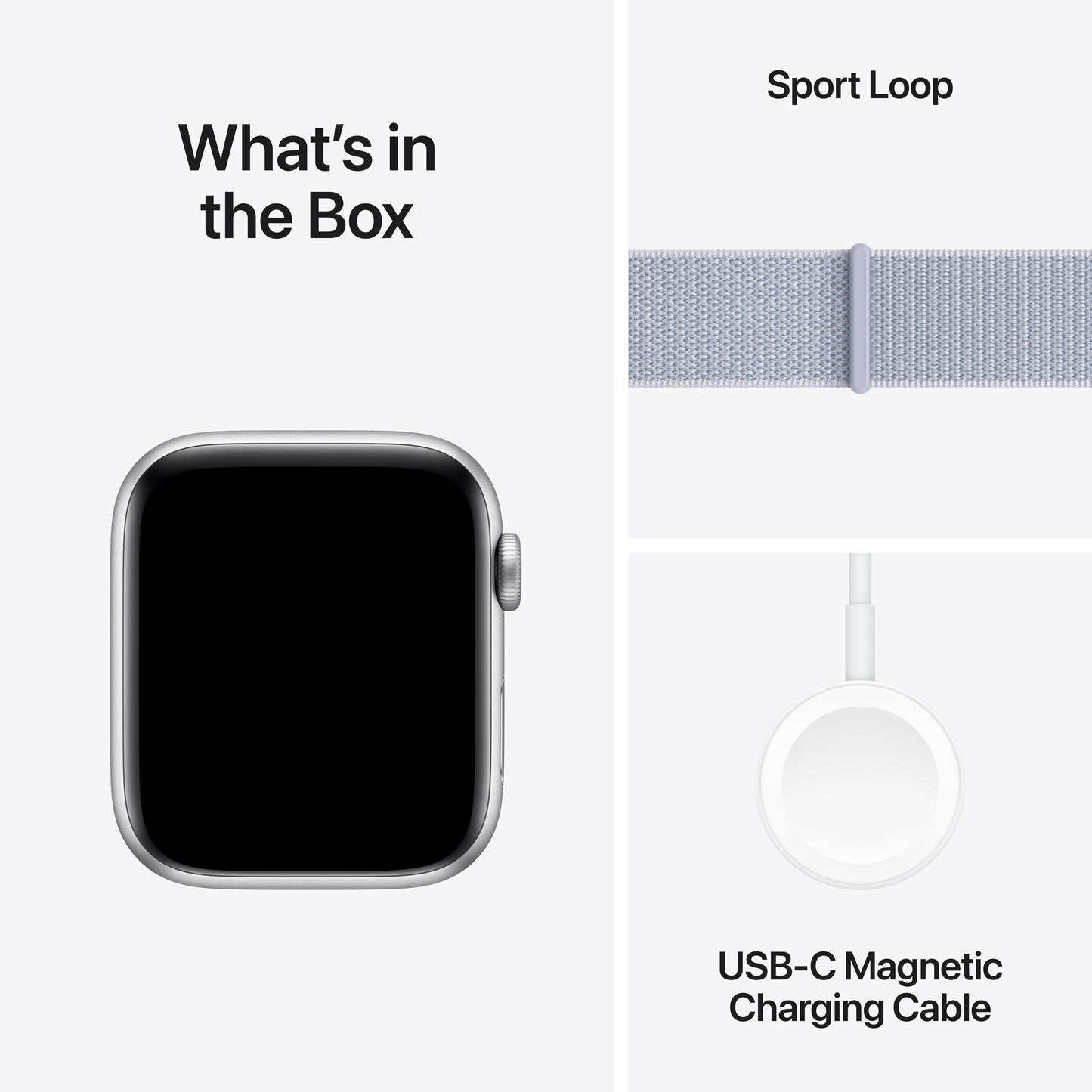 Apple Watch SE GPS 44mm Silver Aluminium Case with Blue Cloud Sport Loop - iSTYLE RS