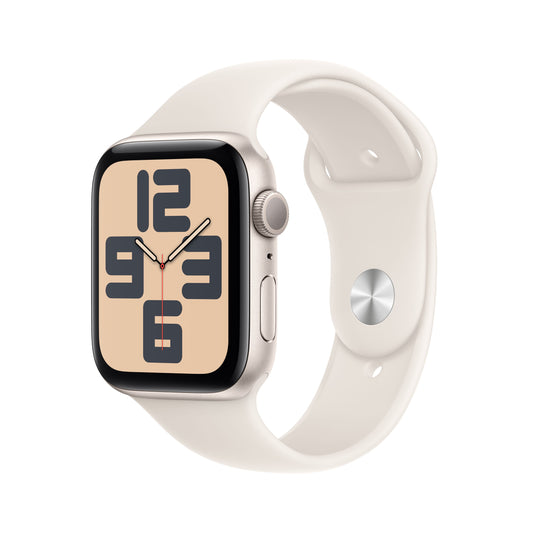 Apple Watch SE GPS 44mm Starlight Aluminium Case with Starlight Sport Band - M/L - iSTYLE RS