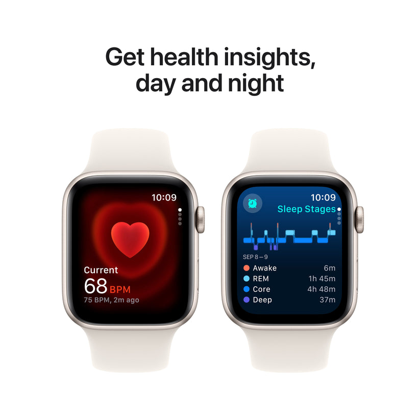 Apple Watch SE GPS 44mm Starlight Aluminium Case with Starlight Sport Band - M/L - iSTYLE RS