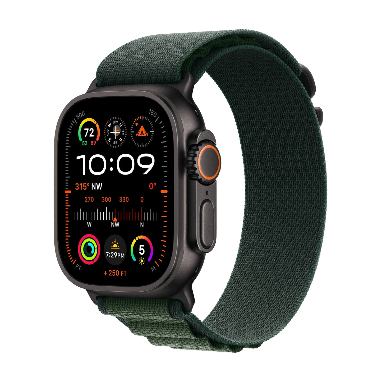 Apple Watch Ultra 2 GPS + Cellular 49mm Black Titanium Case with Dark Green Alpine Loop - S - iSTYLE RS