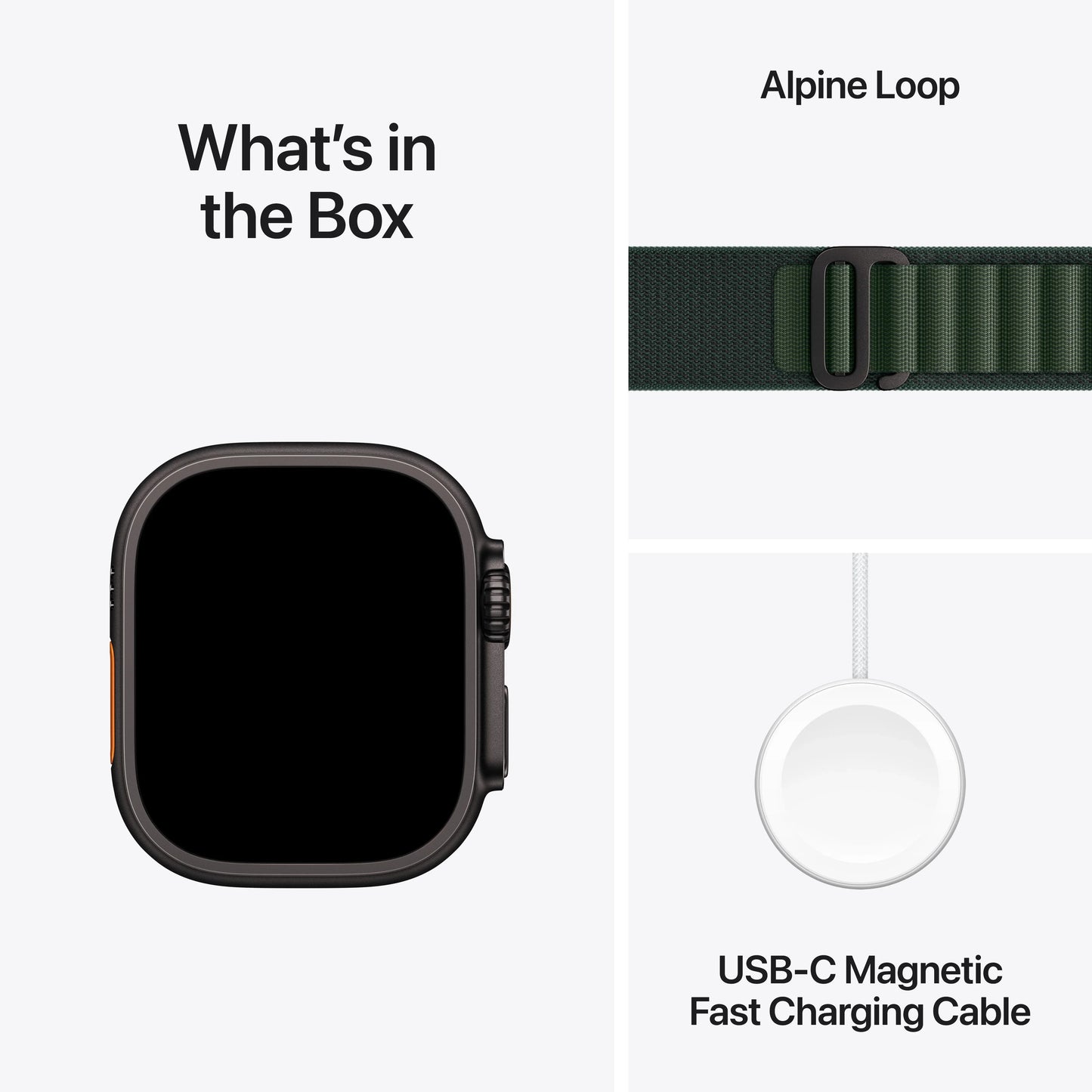 Apple Watch Ultra 2 GPS + Cellular 49mm Black Titanium Case with Dark Green Alpine Loop - S - iSTYLE RS