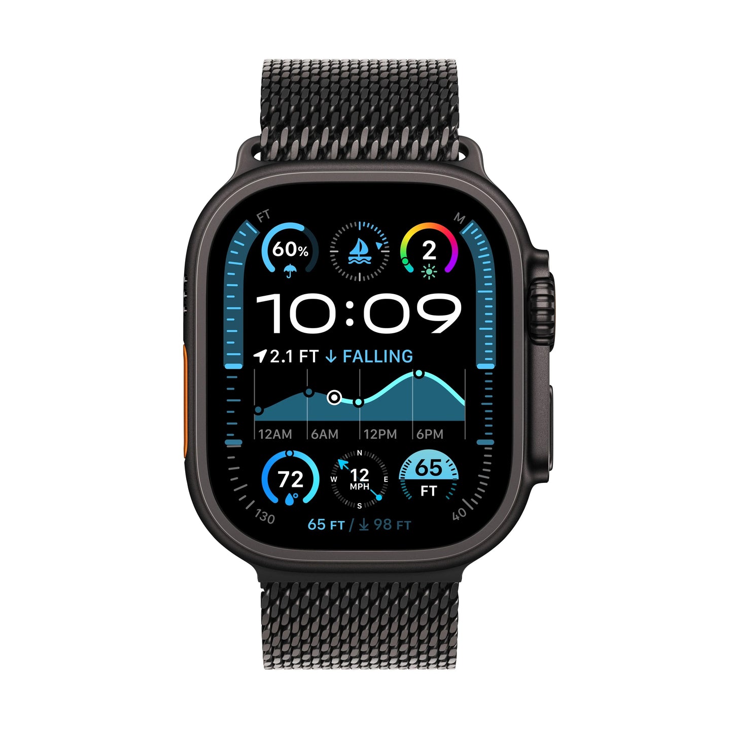 Apple Watch Ultra 2 GPS + Cellular 49mm Black Titanium Case with Black Titanium Milanese Loop - Large - iSTYLE RS