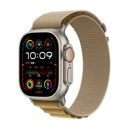 Apple Watch Ultra 2 GPS + Cellular 49mm Natural Titanium Case with Tan Alpine Loop - L - iSTYLE RS