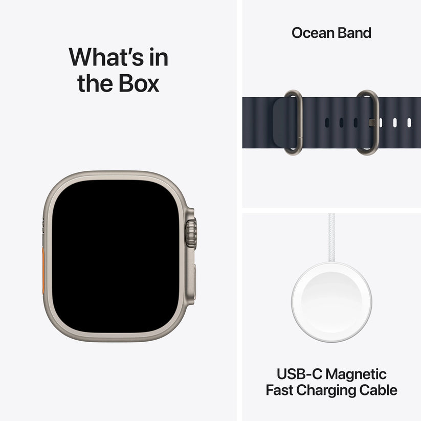 Apple Watch Ultra 2 GPS + Cellular 49mm Natural Titanium Case with Navy Ocean Band - iSTYLE RS