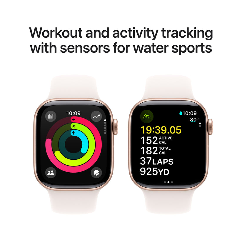 Apple Watch Series 10 GPS 42mm Rose Gold Aluminium Case with Light Blush Sport Band - S/M - iSTYLE RS