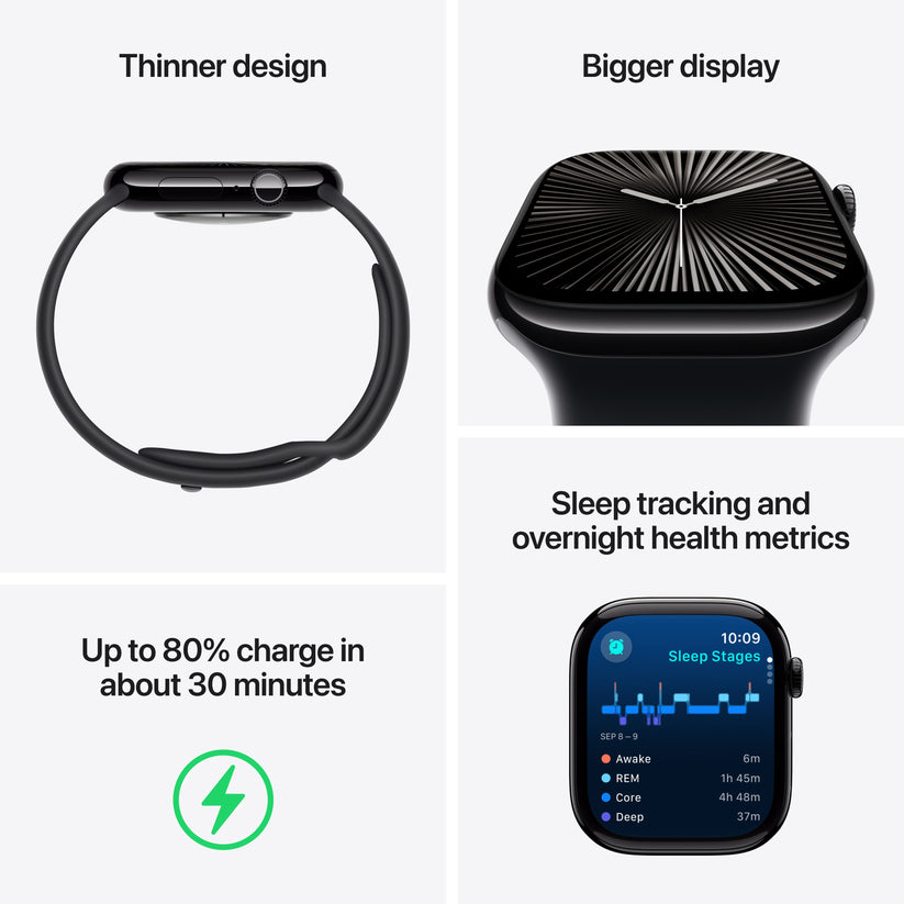 Apple Watch Series 10 GPS 42mm Rose Gold Aluminium Case with Plum Sport Loop - iSTYLE RS
