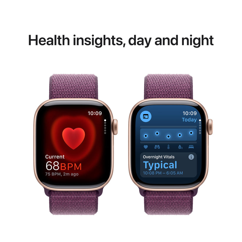 Apple Watch Series 10 GPS 42mm Rose Gold Aluminium Case with Plum Sport Loop - iSTYLE RS