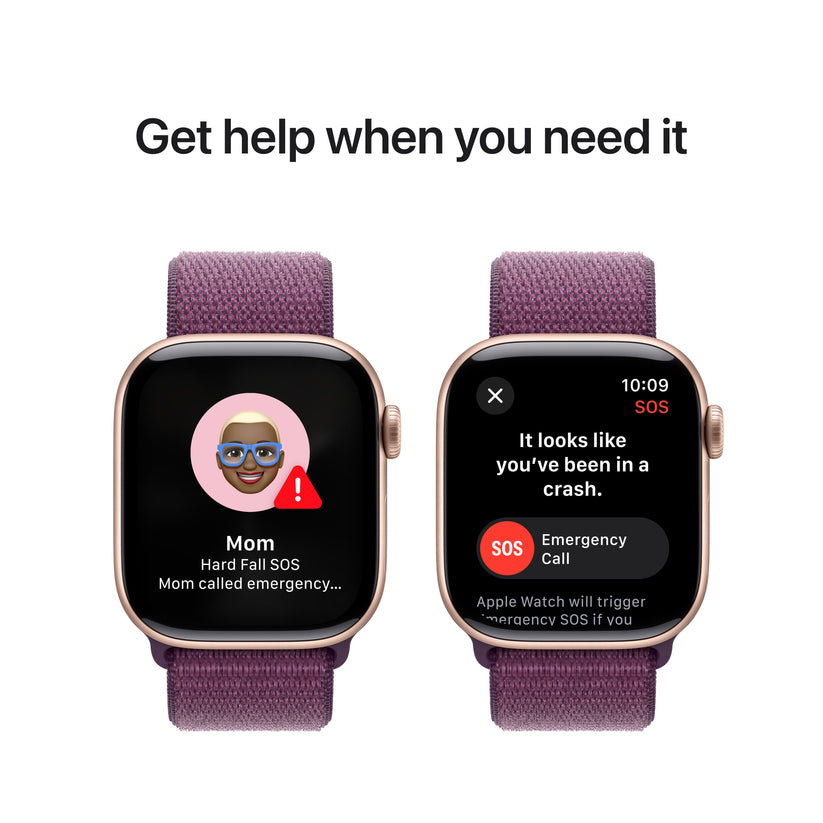 Apple Watch Series 10 GPS 42mm Rose Gold Aluminium Case with Plum Sport Loop - iSTYLE RS