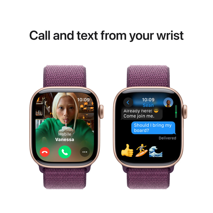 Apple Watch Series 10 GPS 42mm Rose Gold Aluminium Case with Plum Sport Loop - iSTYLE RS