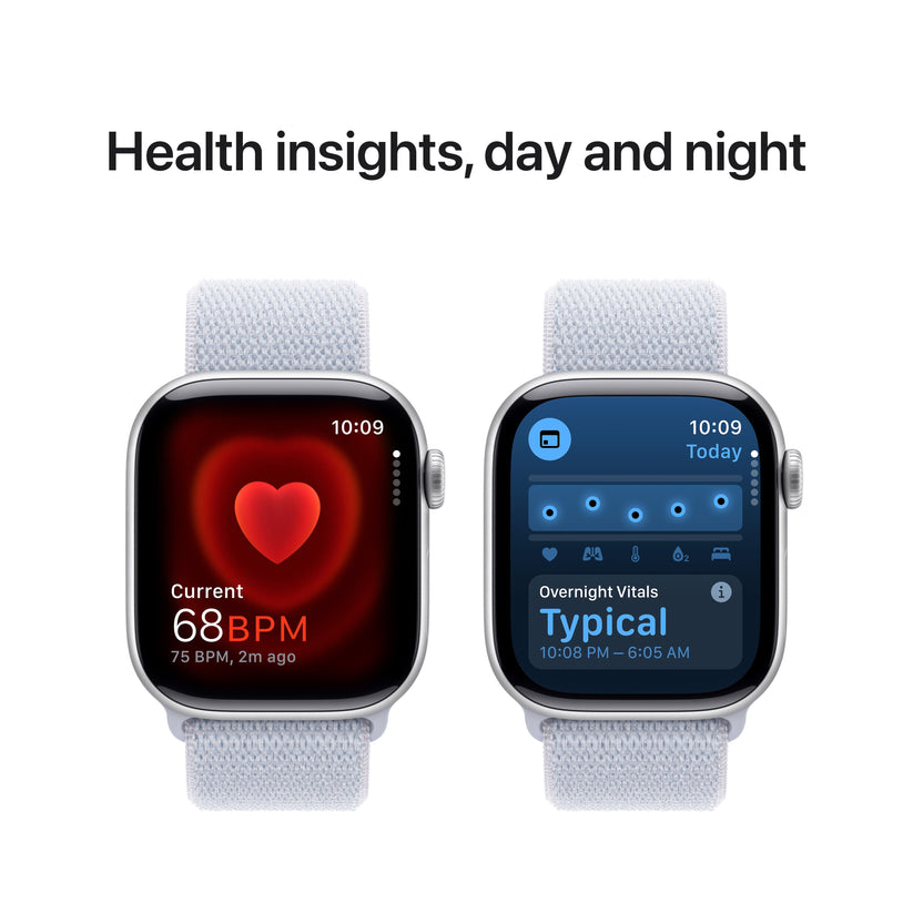 Apple Watch Series 10 GPS 42mm Silver Aluminium Case with Blue Cloud Sport Loop - iSTYLE RS