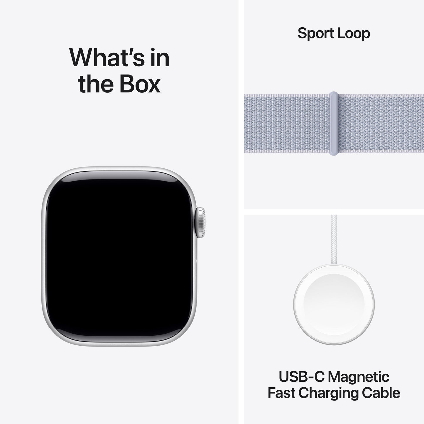 Apple Watch Series 10 GPS 42mm Silver Aluminium Case with Blue Cloud Sport Loop - iSTYLE RS