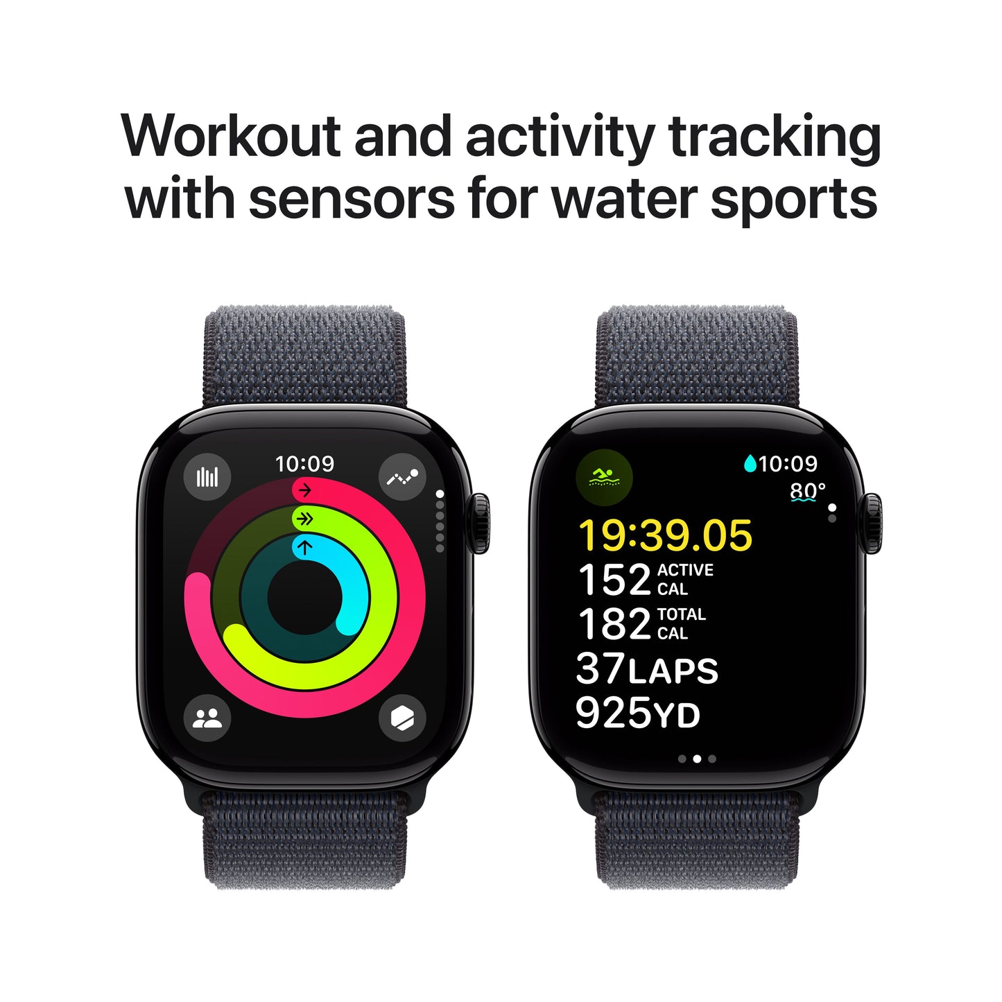 Apple Watch Series 10 GPS 46mm Jet Black Aluminium Case with Ink Sport Loop - iSTYLE RS