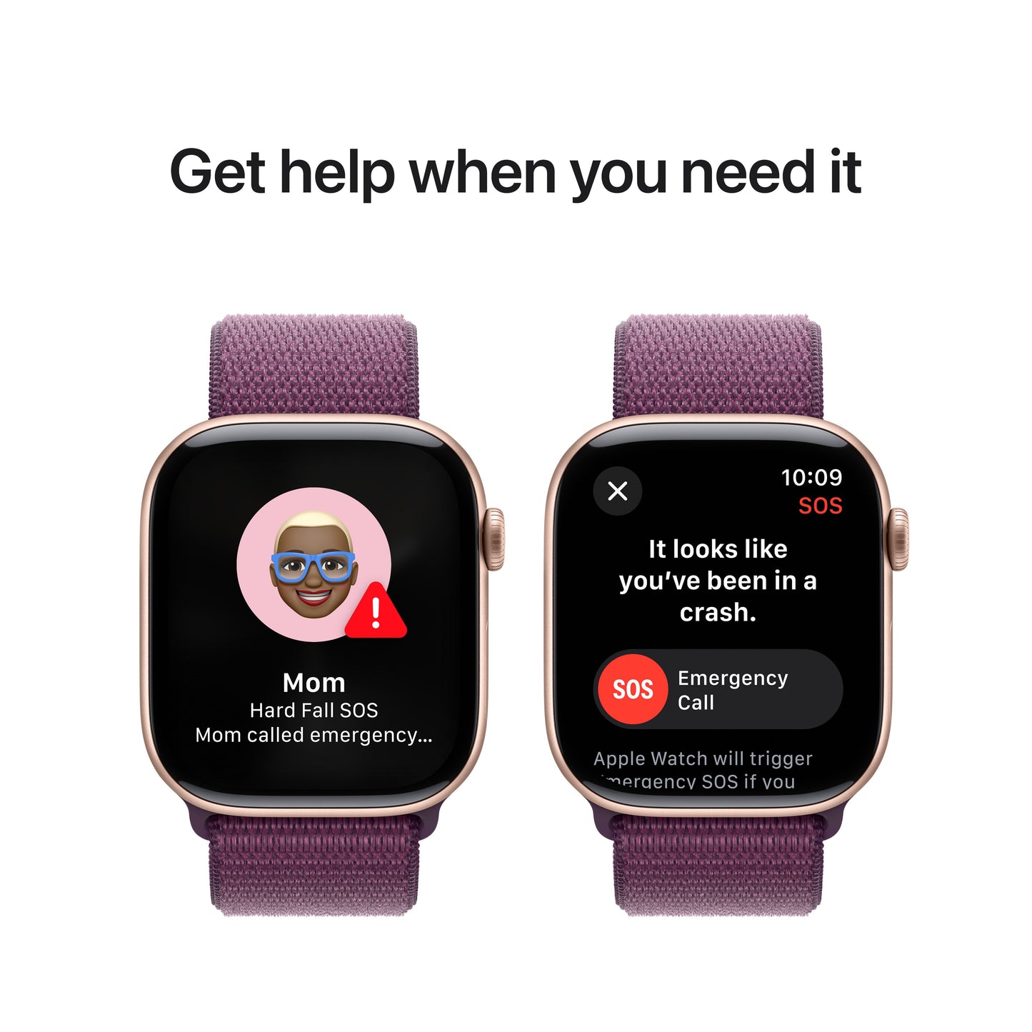 Apple Watch Series 10 GPS 46mm Rose Gold Aluminium Case with Plum Sport Loop - iSTYLE RS