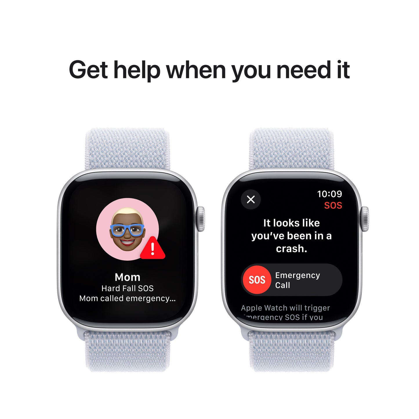Apple Watch Series 10 GPS 46mm Silver Aluminium Case with Blue Cloud Sport Loop - iSTYLE RS