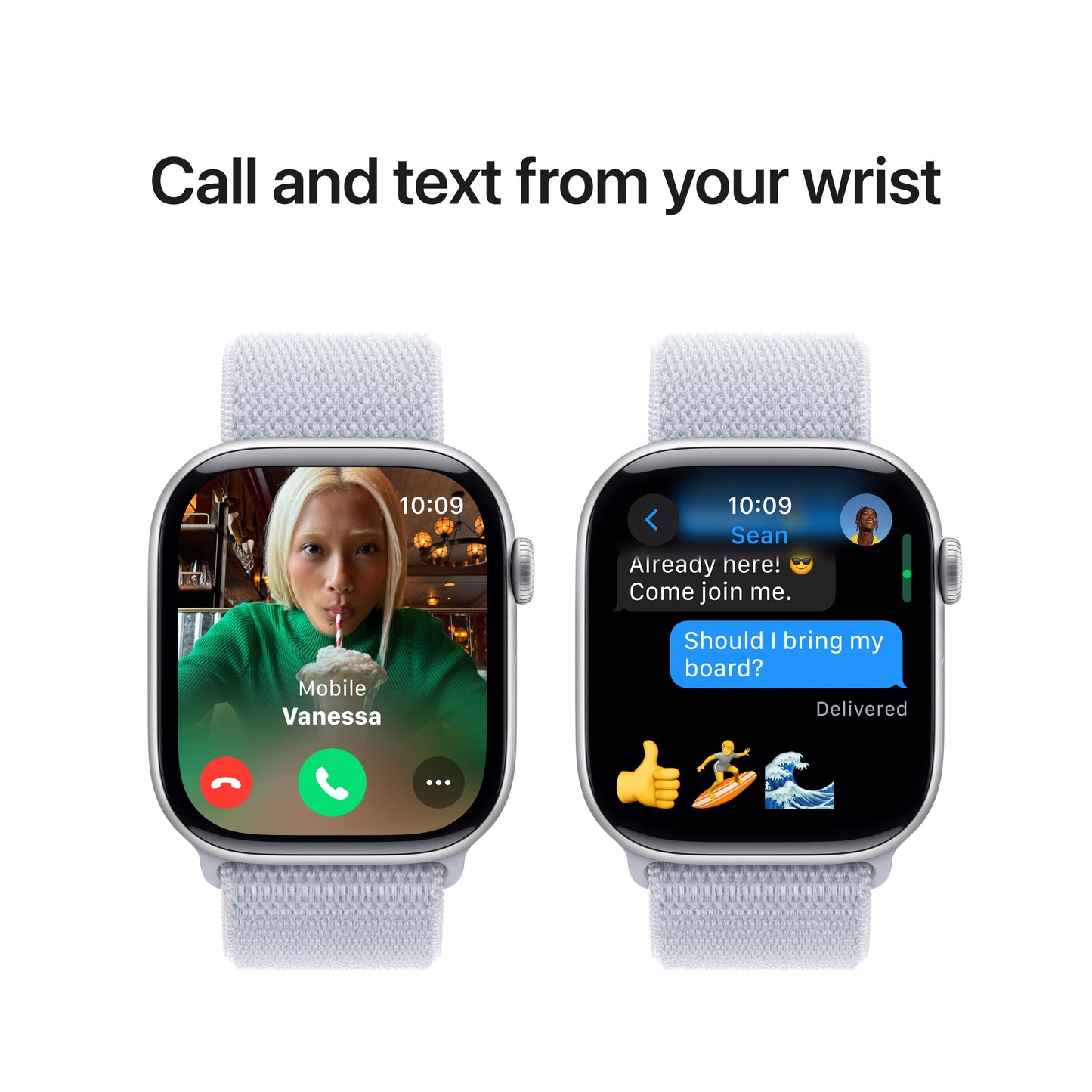 Apple Watch Series 10 GPS 46mm Silver Aluminium Case with Blue Cloud Sport Loop - iSTYLE RS