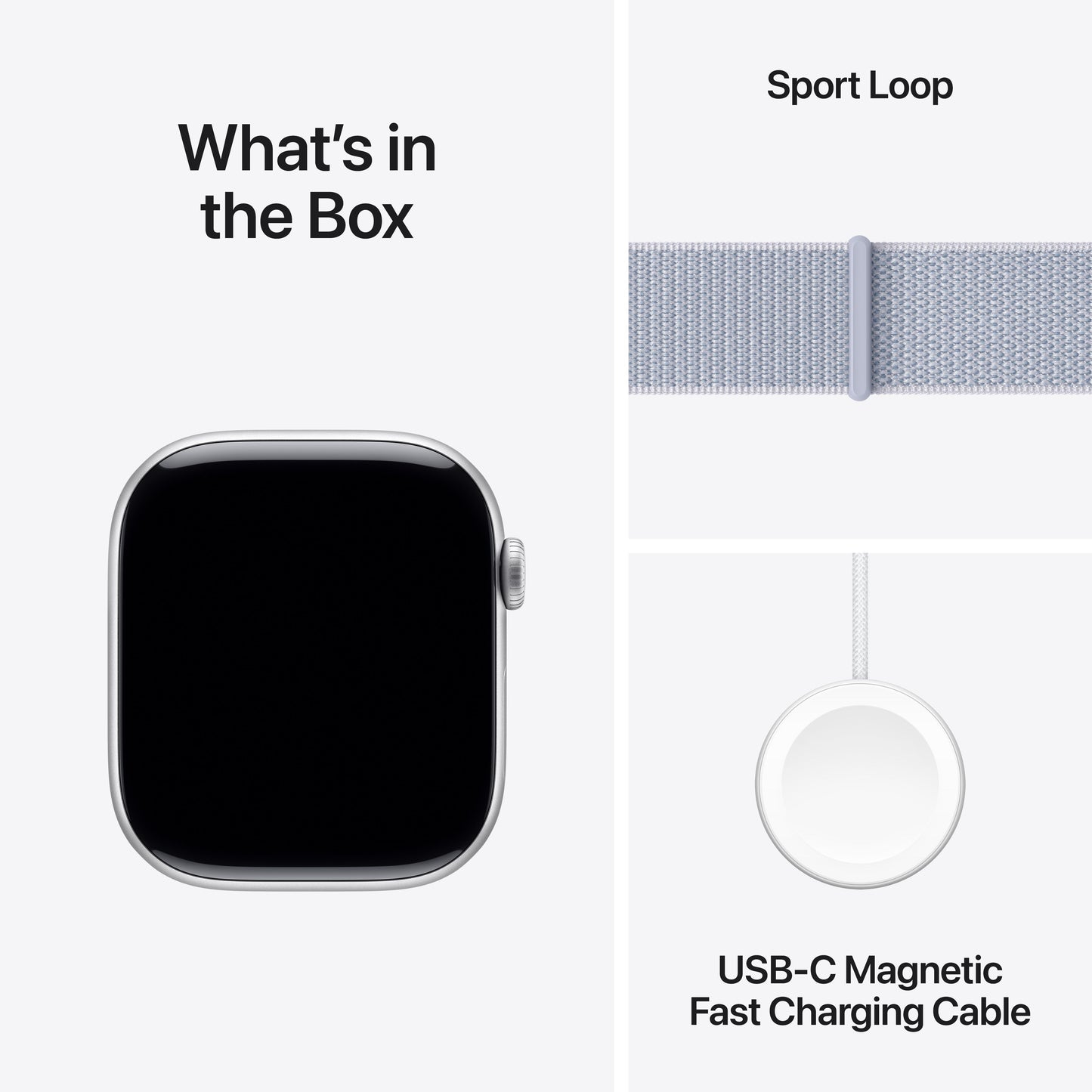 Apple Watch Series 10 GPS 46mm Silver Aluminium Case with Blue Cloud Sport Loop - iSTYLE RS