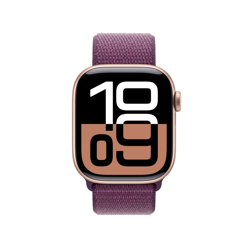 Apple Watch Series 10 GPS 42mm Rose Gold Aluminium Case with Plum Sport Loop - iSTYLE RS