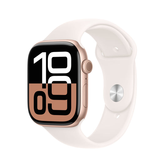 Apple Watch Series 10 GPS 46mm Rose Gold Aluminium Case with Light Blush Sport Band - S/M - iSTYLE RS